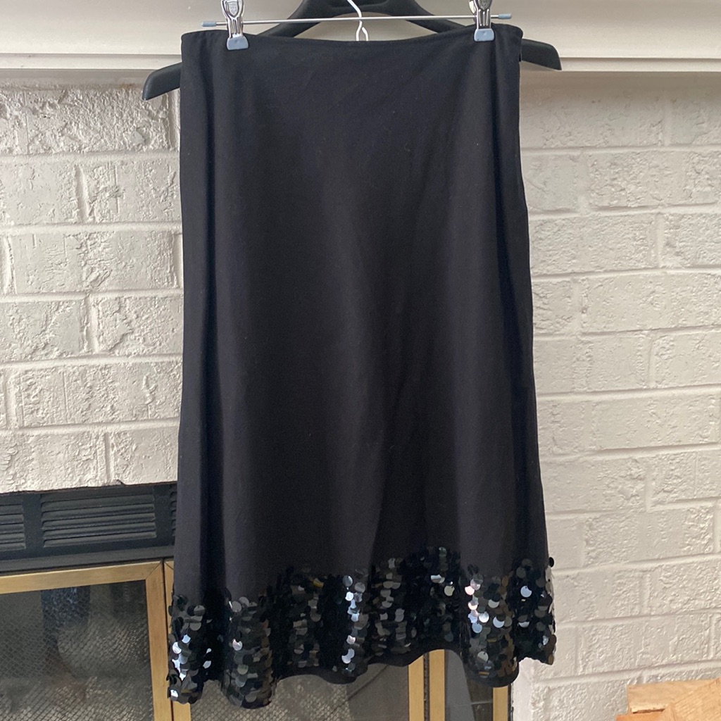 Band Of Sequins Black On Black Just The Right Touch On This Basic Skirt